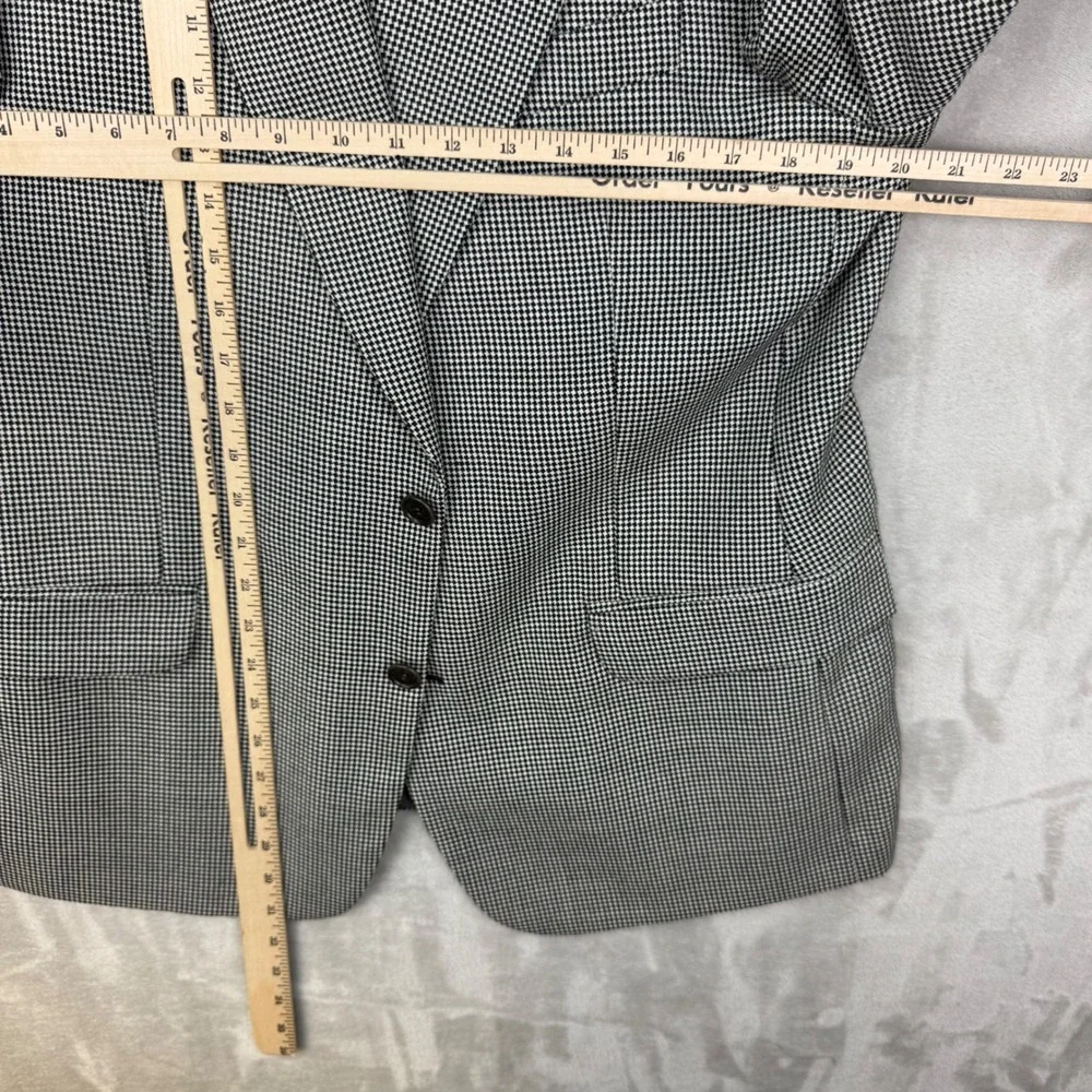 Manzoni Couture Blazer Mens 41 Gray Regular Houndstooth Wool Italy Vintage Coat